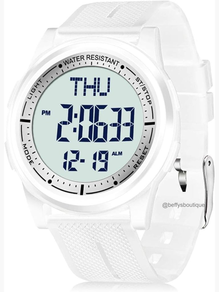 44mm Unisex Digital Watch  UltraThin 50m Waterproof Alarm Stopwatch
